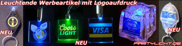 Leuchtende Werbeartikel mit Logodruck